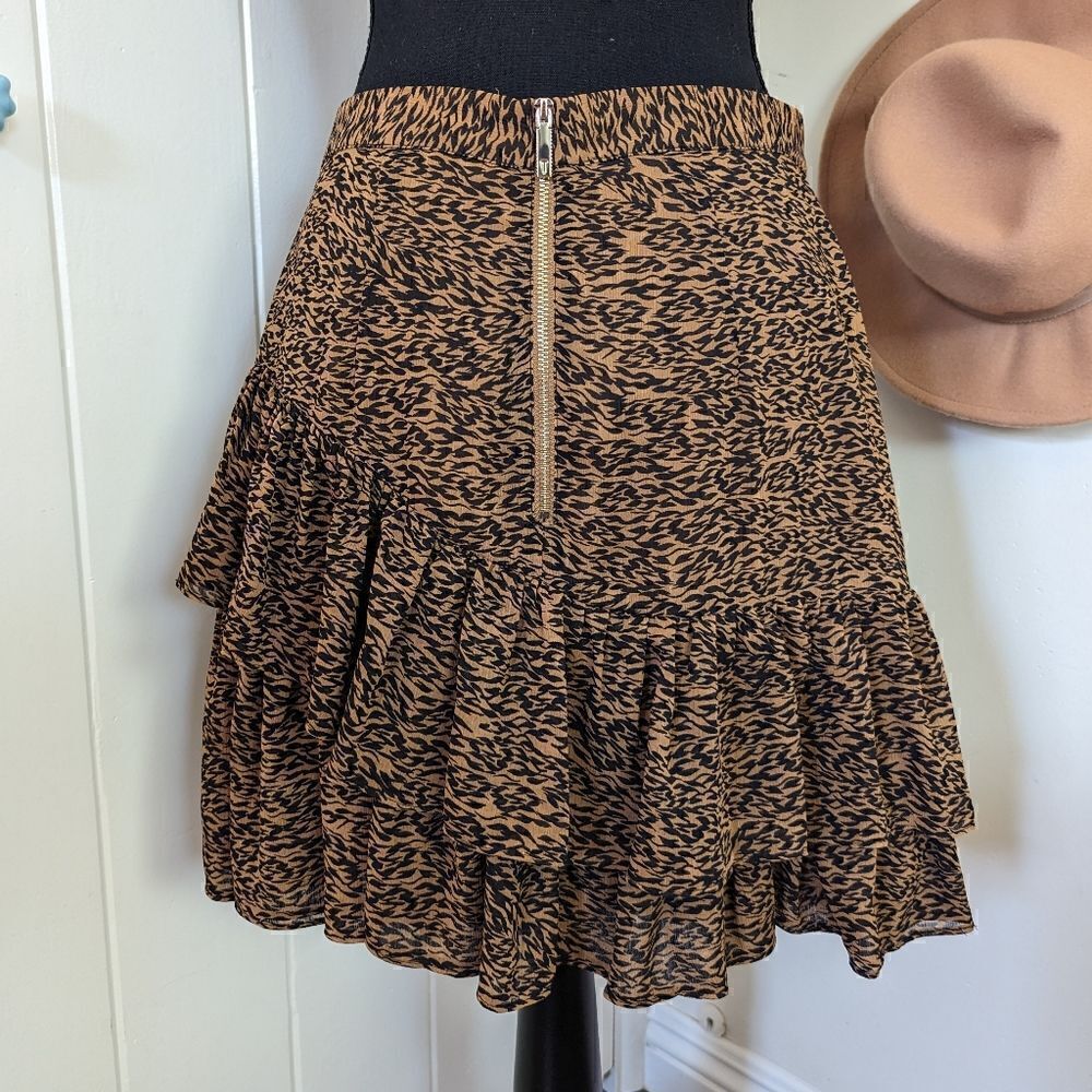 Ted Baker Animal Tiger Print Ruffle Skirt 6 Boho Glam Rock Whimsigoth Rebel Punk - Picture 8 of 15